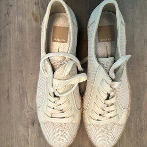 DOLCE VITA 7.5 ivory mesh & leather Telah platform heel casual sneakers shoes